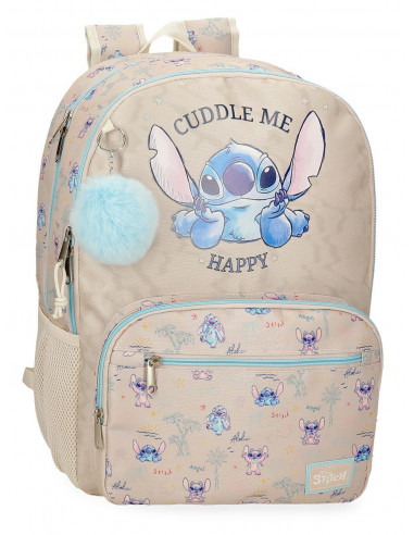 MOCHILA 44CM.2C. STITCH CUDDLE ME HAPPY